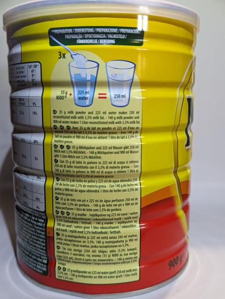 Nestle Nido Instant Vollmilchpulver 900g Nettogewicht